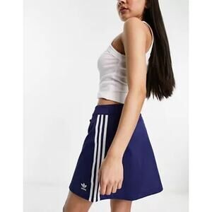 adidas Blue Midi Skirt with White Stripes